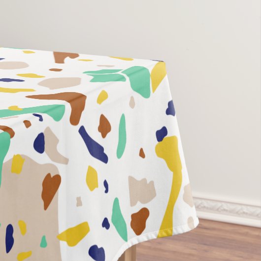 Geel Blauw Modern Abstract Geometrisch Tafelkleed (Voorbeeld)