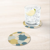 Geel-blauw molecuul papier onderzetter (Insitu)