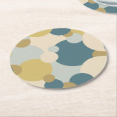 Geel-blauw molecuul papier onderzetter (Gebogen)