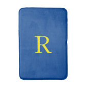 Geel blauw Monogram Initiaal Kleurig, helder Badmat (Voorkant Verticaal)