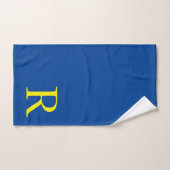 Geel blauw Monogram Initiaal Kleurrijk Cute Custom Bad Handdoek (Handdoek)