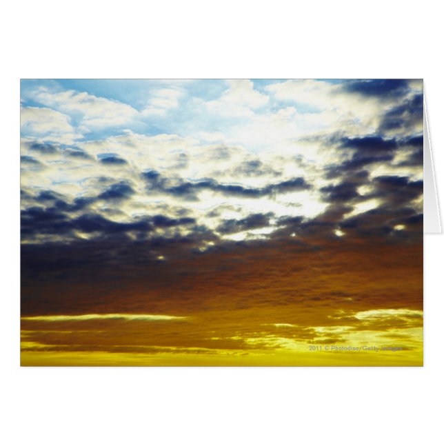 Geel blauw Moody Sunset met wolken (Voorkant Horizontaal)