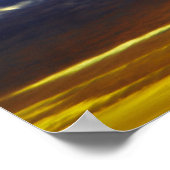 Geel blauw Moody Sunset met wolken Poster (Hoek)