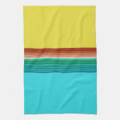 Geel blauw Multicolor Striped Patroon Theedoek (Verticaal)