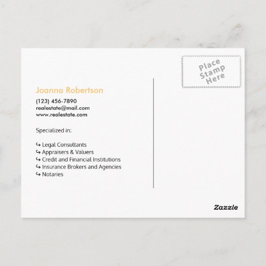 Geel blauw Net verkocht onroerend goed advertentie Briefkaart (Achterkant)