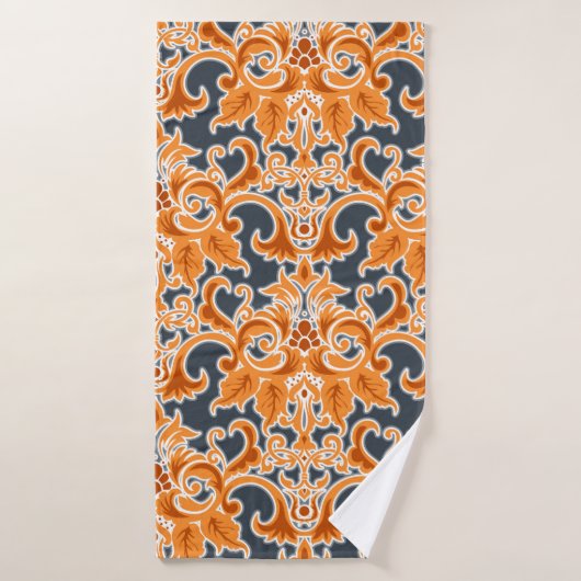 Geel blauw Ornament Naadloze achtergrondpatternab Badhanddoek (Badhanddoek)
