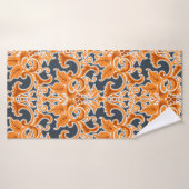 Geel blauw Ornament Naadloze achtergrondpatternab Badhanddoek (Badhanddoek)