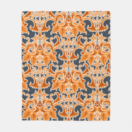 Geel blauw Ornament Naadloze achtergrondpatternab Fleece Deken (Voorkant)