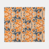 Geel blauw Ornament Naadloze achtergrondpatternab Fleece Deken (Voorkant (Horizontaal))