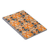 Geel blauw Ornament Naadloze achtergrondpatternab Notitieboek (Rechterzijde)