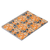 Geel blauw Ornament Naadloze achtergrondpatternab Notitieboek (Linkerzijde)