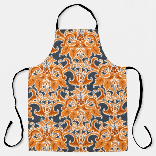 Geel blauw Ornament Naadloze achtergrondpatternab Schort (Voorkant)