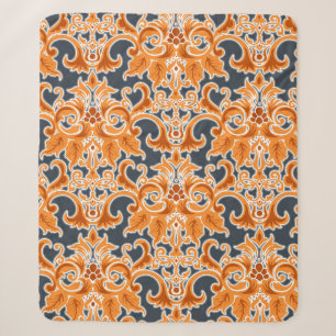 Geel blauw Ornament Naadloze achtergrondpatternab Sherpa Deken