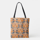 Geel blauw Ornament Naadloze achtergrondpatternab Tote Bag (Achterkant)