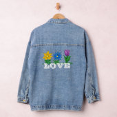 Geel Blauw Paars Bloemen Liefde Denim Jacket (Hangar)