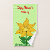 geel blauw Paarse bloemenbadhanddoek set Bad Handdoek (Handdoek)