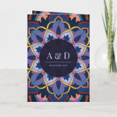 Geel Blauw Paarse Etnische Mandala Indiase bruilof (Achterkant)