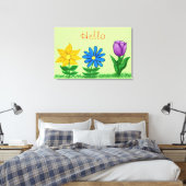 Geel Blauw Paarse Floral Garden Canvas (Insitu (Slaapkamer))