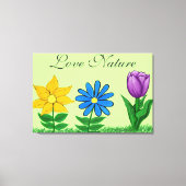 Geel Blauw Paarse Floral Garden Canvas (Voorkant)