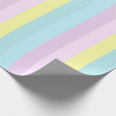 Geel Blauw Paarse Pastel Kleuren Gestreept Cadeau Cadeaupapier (Hoek)