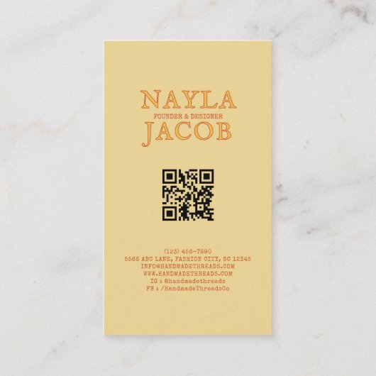 Geel Blauw Patchwork Quilt Rustieke Boerderij Visitekaartje (Achterkant)