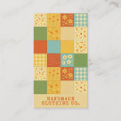 Geel Blauw Patchwork Quilt Rustieke Boerderij Visitekaartje (Voorkant)