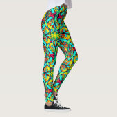 Geel Blauw Patroon Leggings (Rechts)