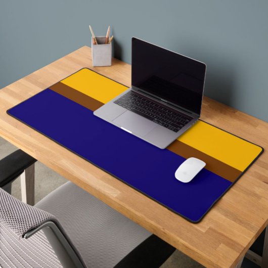 Geel Blauw Plain Kleur Block Design Bureaumat