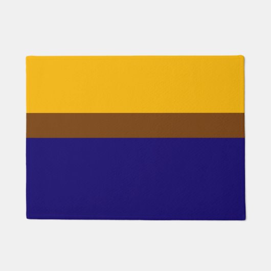 Geel Blauw Plain Kleur Block Design Deurmat (Voorkant)