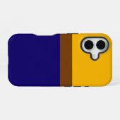Geel Blauw Plain Kleur Block Design iPhone 16 Hoesje (Achterkant horizontaal)