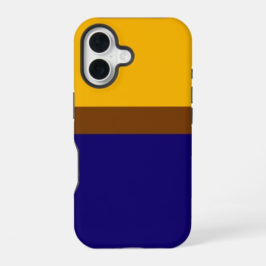 Geel Blauw Plain Kleur Block Design iPhone 16 Hoesje (Achterkant)