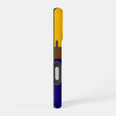 Geel Blauw Plain Kleur Block Design iPhone 16 Hoesje (Rechterkant)