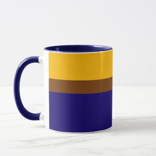 Geel Blauw Plain Kleur Block Design Mok (Links)