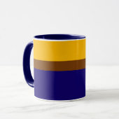 Geel Blauw Plain Kleur Block Design Mok (Voorkant links)