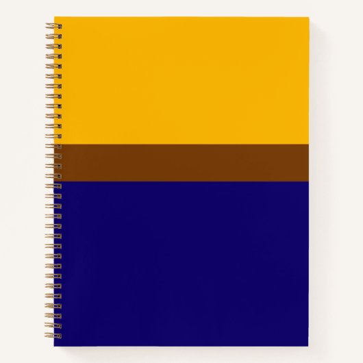 Geel Blauw Plain Kleur Block Design Notitieboek (Voorkant)