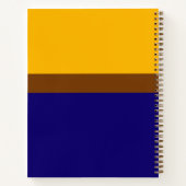 Geel Blauw Plain Kleur Block Design Notitieboek (Achterkant)