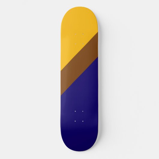 Geel Blauw Plain Kleur Block Design Persoonlijk Skateboard (Voorkant)