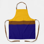 Geel Blauw Plain Kleur Block Design Schort (Voorkant)