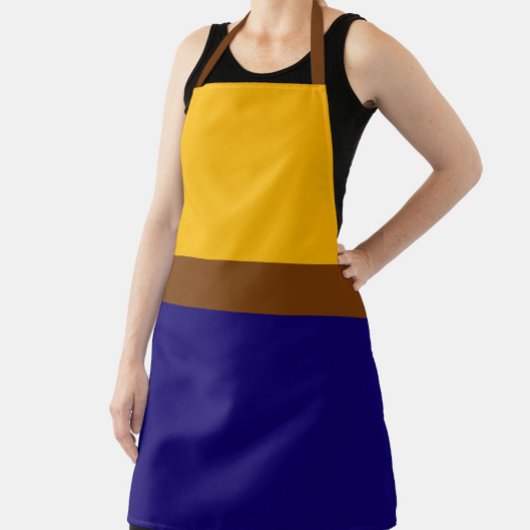 Geel Blauw Plain Kleur Block Design Schort