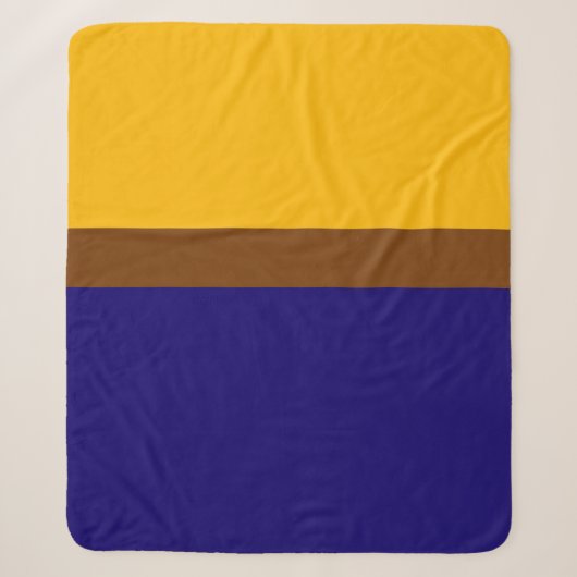 Geel Blauw Plain Kleur Block Design Sherpa Deken (Voorkant)