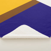 Geel Blauw Plain Kleur Block Design Sherpa Deken (3/4)