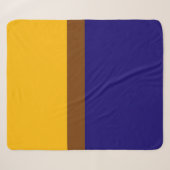 Geel Blauw Plain Kleur Block Design Sherpa Deken (Voorkant (horizontaal))