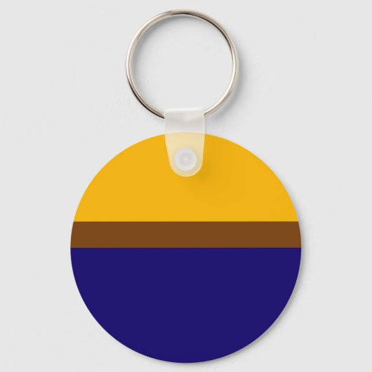 Geel Blauw Plain Kleur Block Design Sleutelhanger (Voorkant)