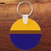Geel Blauw Plain Kleur Block Design Sleutelhanger (Achterkant)
