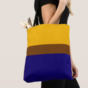 Geel Blauw Plain Kleur Block Design Tote Bag