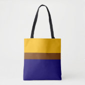Geel Blauw Plain Kleur Block Design Tote Bag (Voorkant)