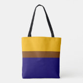 Geel Blauw Plain Kleur Block Design Tote Bag (Achterkant)