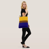 Geel Blauw Plain Kleur Block Design Tote Bag (Op model)