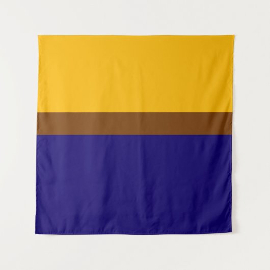 Geel Blauw Plain Kleur Block Design Wandkleed (Voorkant)