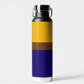Geel Blauw Plain Kleur Block Design Waterfles (Voorkant)
